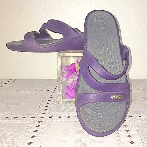 CROCS Shoes - Purple Gray Crocs W4